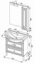Aquanet Мебель для ванной "Стайл 75" с дверцами (181582) – фотография-4