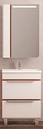 Velvex Мебель для ванной Crystal Cub 60 напольная, белый/ темный лен – фотография-1