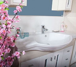 Бриклаер Мебель для ванной Бали 120 светлая лиственница – фотография-4
