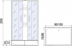 River Душевая кабина Quadro 90/70/26 MT б/к – фотография-11