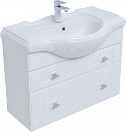 Aquanet Мебель для ванной Рондо 85 подвесная белая глянцевая – фотография-3