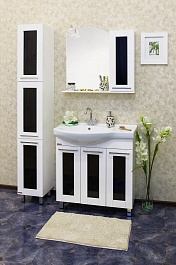 Sanflor Мебель для ванной Валлетта 80 R черное стекло – фотография-5