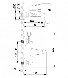 Lemark Смеситель "Partner LM6552C" для ванны – фотография-2