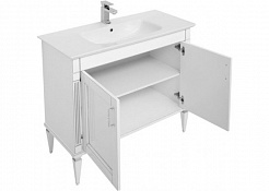 Aquanet Комплект мебели Селена 105 (2 дверцы), белая/патина серебро – фотография-9