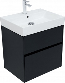 Aquanet Мебель для ванной Бруклин 60 подвесная черная матовая – фотография-12