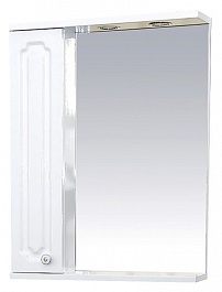Misty Зеркальный шкаф Александра 55 L белый металлик – фотография-1