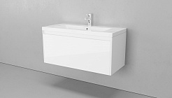 Velvex Мебель для ванной подвесная Klaufs 100 белая – фотография-7