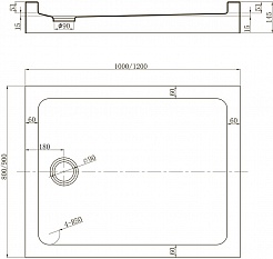 Veconi Душевой поддон Tezeo acrylic TZ-54 120x80 белый – фотография-2