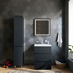 Am.Pm Мебель для ванной Gem S 60 графит матовый, напольная, с 3 ящиками – фотография-11