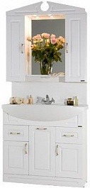 Водолей Мебель для ванной Капри 90 белая с б/к – фотография-1