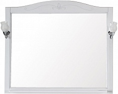 ASB-Woodline Зеркало Салерно 105 Белый (патина серебро)