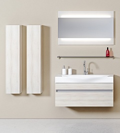 Aqwella Мебель для ванной Бергамо 100 подвесная акация – фотография-1