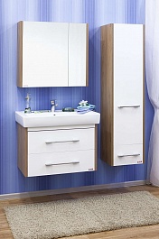 Sanflor Мебель для ванной Ларго 2 70 L Q 70 вяз швейцарский, белая – фотография-6