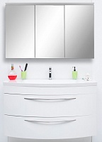 De Aqua Мебель для ванной Лонг 120, зеркало-шкаф Алюминиум