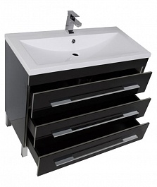 Aquanet Мебель для ванной "Верона 90" черная напольная (230317) – фотография-11