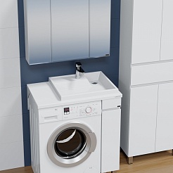 СанТа Мебель для ванной под стиральную машину Марс 80 R белая – фотография-3