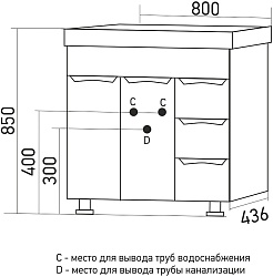 Mixline Мебель для ванной Этьен 80 R белая – фотография-10