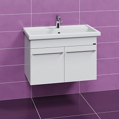 СанТа Мебель для ванной Вегас 80 подвесная с зеркальным шкафом Вегас 80 белая – фотография-4