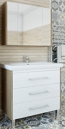 Sanflor Мебель для ванной Ларго 100 вяз швейцарский, белая – фотография-1