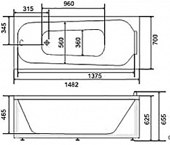 BellSan Акриловая ванна Лайма 150x70 с гидромассажем – фотография-4