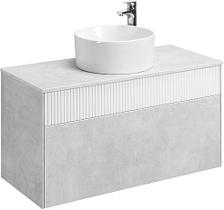 Акватон Мебель для ванной Марбл 100 Mila 40 подвесная слэйт/белая матовая – фотография-2