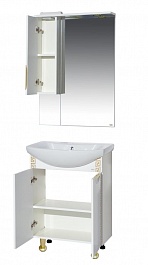 Misty Мебель для ванной Престиж 70 L белая/золотая патина – фотография-6