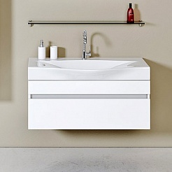 Aqwella Мебель для ванной Бергамо 100 подвесная белая – фотография-5