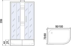 River Душевая кабина Nara Б/К XL 100/80/44 MT L – фотография-12