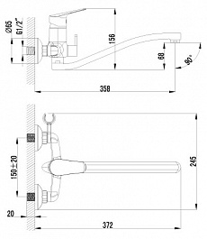 Lemark Смеситель "Partner LM6553C" для ванны – фотография-2