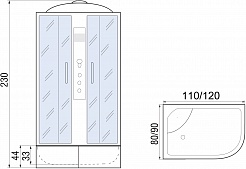 River Душевая кабина Dunay XL 120/90/44 MT L – фотография-18