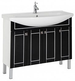 Aquanet Мебель для ванной "Честер 105" черный/серебро – фотография-3