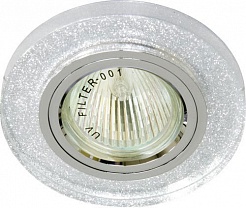 Feron Встраиваемый светильник Декоративное стекло 8060-2 мерцающее серебро, хром – фотография-1