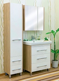 Sanflor Мебель для ванной Ларго 80 L вяз швейцарский, белая – фотография-2