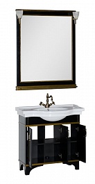 Aquanet Мебель для ванной Валенса 90 черный краколет/золото (180242) – фотография-2