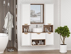 Brevita Мебель для ванной Bergen 60 подвесная дуб галифакс олово/белая – фотография-2