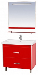 Misty Мебель для ванной Джулия QVATRO 90 2 ящика красная – фотография-1