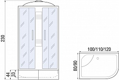 River Душевая кабина Nara XL 110/80/44 MT R – фотография-15