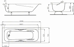 Maroni Ванна чугунная Colombo 1600x750 с ручками (445972) – фотография-4