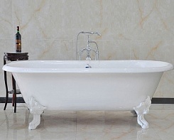 Фэма Чугунная ванна "Patricia", ножки белые, покрытие RAL, металлик – фотография-5