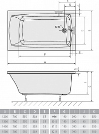 Alpen Акриловая ванна Lily 130x70 – фотография-3