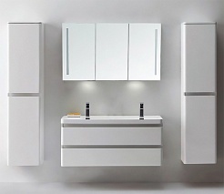 BelBagno Мебель для ванной ENERGIA-N 1200 Bianco Lucido, с двумя чашами, зеркало-шкаф – фотография-5