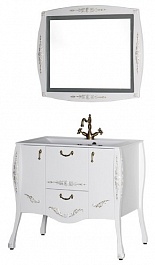 Aquanet Комплект Мебели "Виктория 90" белый/золото – фотография-6