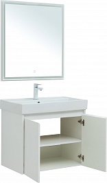Aquanet Мебель для ванной Nova Lite 75 2 дверцы подвесная белая глянцевая – фотография-3