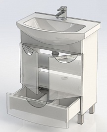 Aquanet Тумба с раковиной "Парма 65" с ящиком (182684) – фотография-5