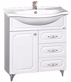 Misty Тумба для умывальника Александра 75 белый металлик – фотография-1