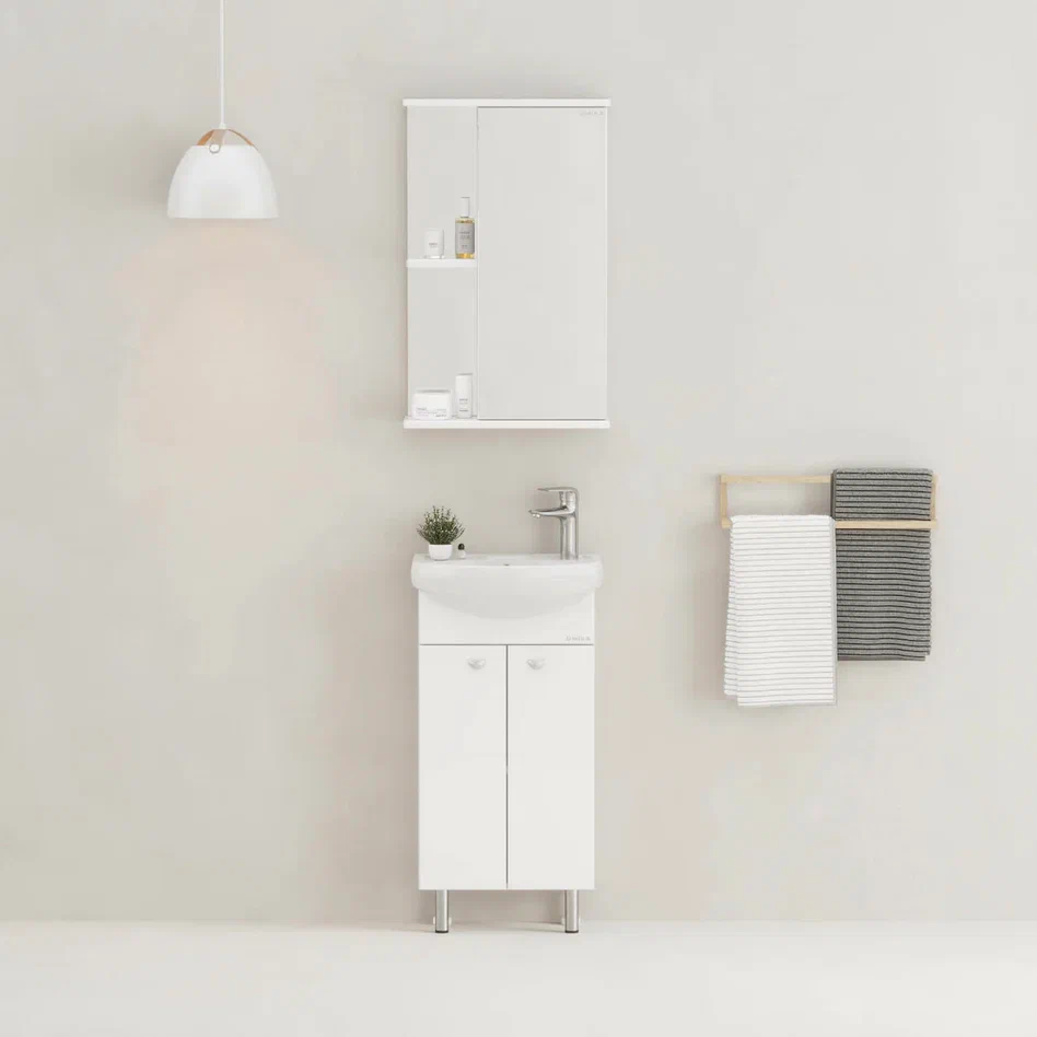 Onika Тумба с раковиной Азов 40 напольная белая – фотография-9