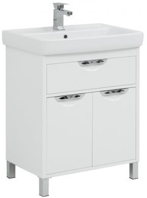 Aquanet Тумба с раковиной Гретта 70 new, белый – фото-1