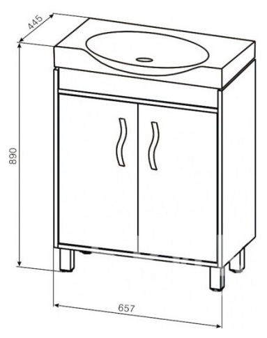 Бриклаер Тумба с раковиной Аргентина 65 светлая лиственница – картинка-5