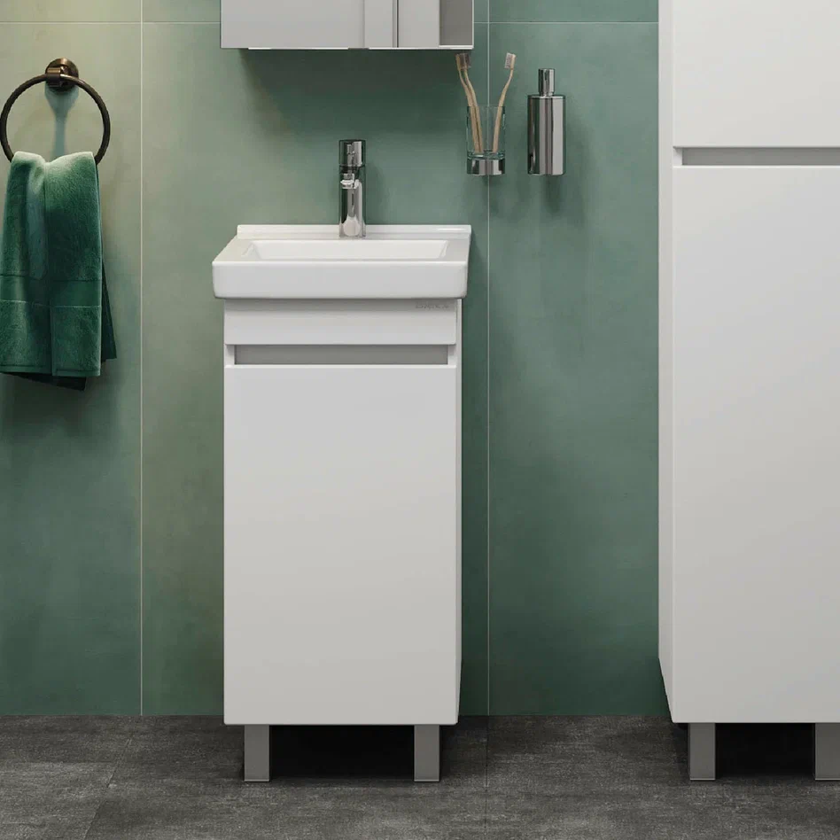 Onika Тумба с раковиной Милтон Квадро 40 напольная белая – фотография-2