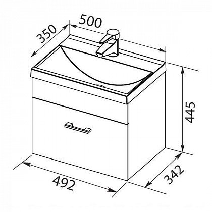 Aquanet Тумба с раковиной Верона 50 белая – картинка-7